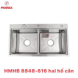Chậu rửa bát Handmade 2 hố cân HMHB 8848 - 616 Picenza