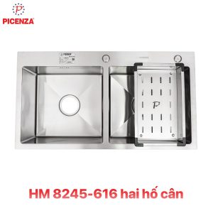 Chậu rửa bát 2 hố inox SUS 304 HMS 8245 – 616 Picenza