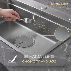 Chậu rửa chén 1 hố hạn chế trầy xước kích thước 77 cm