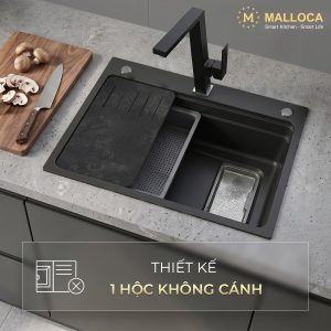 Chậu rửa chén 1 hố Inox 304 hạn chế trầy xước kích thước 77 cm
