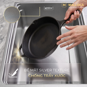 Chậu rửa chén 1 hố Inox 304 hạn chế trầy xước kích thước 76 cm
