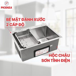 Chậu rửa bát, bồn rửa chén 1 hố dòng HM 6045 Premium Picenza