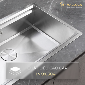 Chậu rửa chén 1 hố Inox 304 kích thước 78 cm – lắp âm hoặc lắp nổi