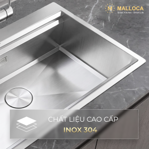Chậu rửa chén 1 hố Inox 304 kích thước 86 cm