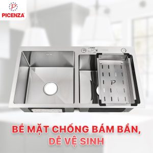 Chậu Handmade 2 hố lệch HM 7843-615