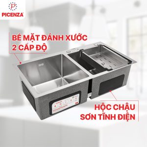 Chậu rửa bát 2 hố lệch Standard inox SUS 304 HMS 8245 – 615