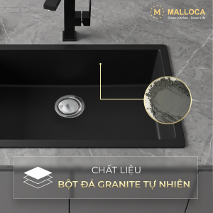 Chậu rửa chén đá Granite 1 hố kích thước 75.6 cm - lắp âm hoặc lắp nổi