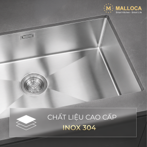 Chậu rửa chén 1 hố Inox 304 kích thước 70 cm – lắp âm hoặc lắp nổi