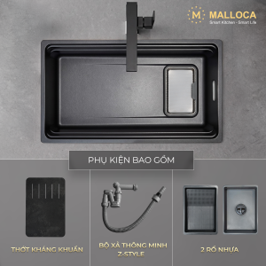 Chậu rửa chén 1 hố Inox 304 hạn chế trầy xước kích thước 76 cm
