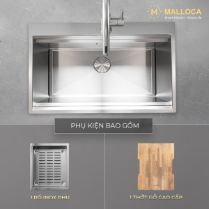 Chậu rửa chén 1 hố Inox 304 kích thước 86 cm