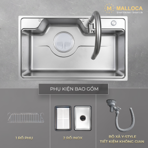 Chậu rửa chén 1 hố hạn chế trầy xước kích thước 80 cm - lắp âm hoặc lắp nổi
