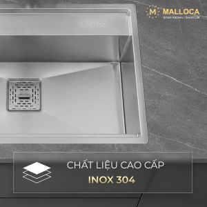 Chậu rửa chén 1 hố Inox 304 kích thước 75 cm