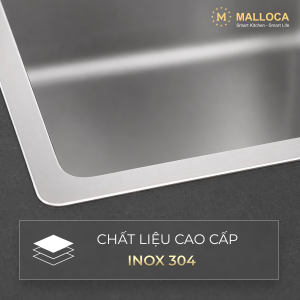 Chậu rửa chén 1 hố Inox 304 kích thước 44 cm - lắp âm hoặc lắp nổi