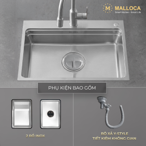 Chậu rửa chén 1 hố hạn chế trầy xước kích thước 77 cm