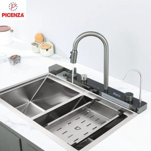Chậu rửa bát Handmade 2 hố cân HMHB 8848 - 616 Picenza