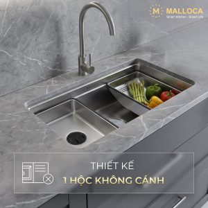 Chậu rửa chén 1 hố hạn chế trầy xước kích thước 76 cm - lắp âm hoặc lắp nổi