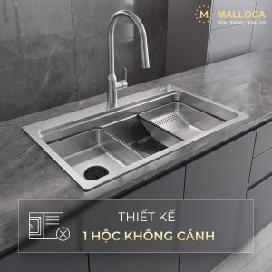 Chậu rửa chén 1 hố hạn chế trầy xước kích thước 77 cm
