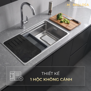Chậu rửa chén 1 hố Inox 304 hạn chế trầy xước kích thước 76 cm