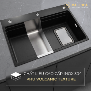 Chậu rửa chén 1 hố Inox 304 hạn chế trầy xước kích thước 77 cm