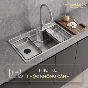 Chậu rửa chén 1 hố hạn chế trầy xước kích thước 80 cm - lắp âm hoặc lắp nổi