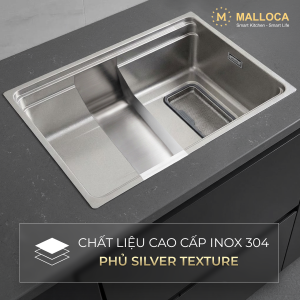 Chậu rửa chén 1 hố Inox 304 hạn chế trầy xước kích thước 76 cm