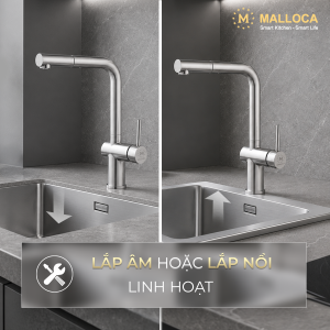 Chậu rửa chén 1 hố Inox 304 kích thước 70 cm – lắp âm hoặc lắp nổi