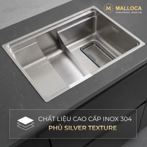 Chậu rửa chén 1 hố Inox 304 hạn chế trầy xước kích thước 77 cm
