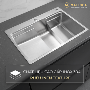 Chậu rửa chén 1 hố hạn chế trầy xước kích thước 77 cm