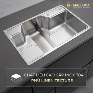 Chậu rửa chén 1 hố hạn chế trầy xước kích thước 80 cm - lắp âm hoặc lắp nổi