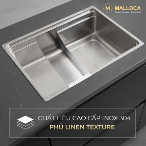 Chậu rửa chén 1 hố hạn chế trầy xước kích thước 76 cm - lắp âm hoặc lắp nổi