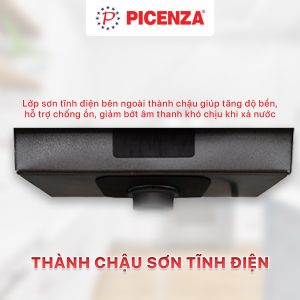 Bồn rửa chén 1 ngăn lớn 80cm HMS 8048 inox SUS 304 Picenza