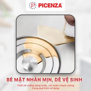 Bồn rửa chén 1 ngăn lớn 80cm HMS 8048 inox SUS 304 Picenza