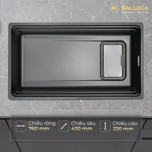 Chậu rửa chén 1 hố Inox 304 hạn chế trầy xước kích thước 76 cm