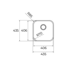 Chậu rửa lắp âm - 1 hộc rửa - BE 40.40