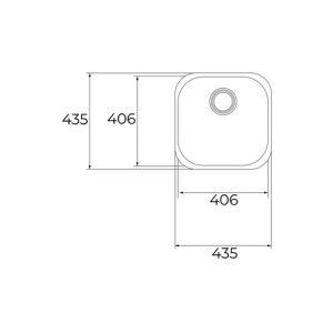 Chậu rửa lắp âm - 1 hộc rửa - BE 40.40.25 1B