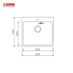 Chậu rửa bát Topmount Sink Unico 5450Siphon, giá úp bát inox