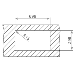 Chậu rửa lắp âm - 2 hộc rửa - Be Linea RS15 2B 740
