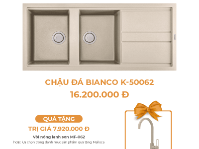 Chậu Rửa Chén Đá MALLOCA BIANCO K-50062 Màu Kem