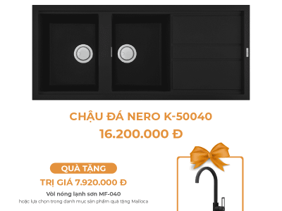 Chậu Rửa Chén Đá MALLOCA NERO K-50040 Màu Đen