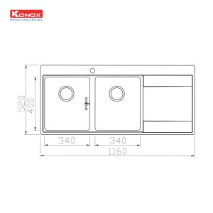 Chậu rửa bát Topmount Sink Unico 11652Siphon, giá úp bát inox