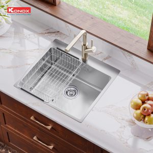 Chậu rửa bát Topmount Sink Unico 5450Siphon, giá úp bát inox