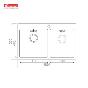Chậu rửa bát Topmount Sink Unico 8250Siphon, giá úp bát inox