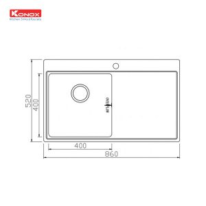 Chậu rửa bát Topmount Sink Unico 8652Siphon, giá úp bát inox