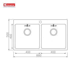 Chậu rửa bát Topmount Sink Unico 8850Siphon, giá úp bát inox