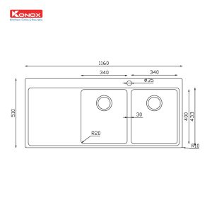 Chậu rửa bát Turkey Sink Miro 1160Siphon, giá úp bát inox