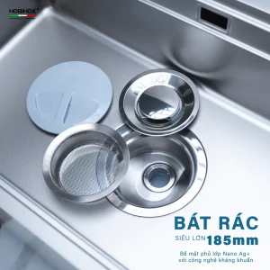 CHẬU RỬA BÁT 1 HỐ NOBINOX LIRA NJ560D