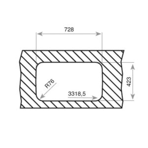 Chậu rửa lắp âm - 1 hộc rửa - BE 74.43-20 3½ C/REB