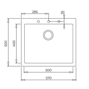 Chậu đá lắp nổi - 1 hộc rửa - ForSquare 50.40 TG