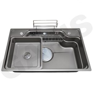 Bồn rửa chén 1 hố to phủ nano màu titan GST1178