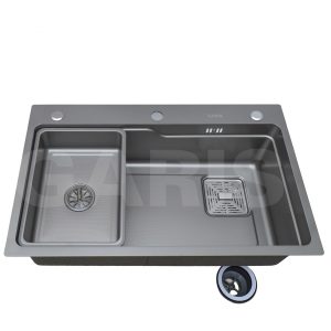 Chậu rửa inox 1 hố to tích hợp hố phụ rời GST1175